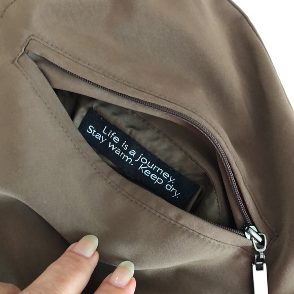 💦☔️Gallery All-weather coat! removable lining & hood! light brown! PreLoved! S/M - Picture 11 of 16